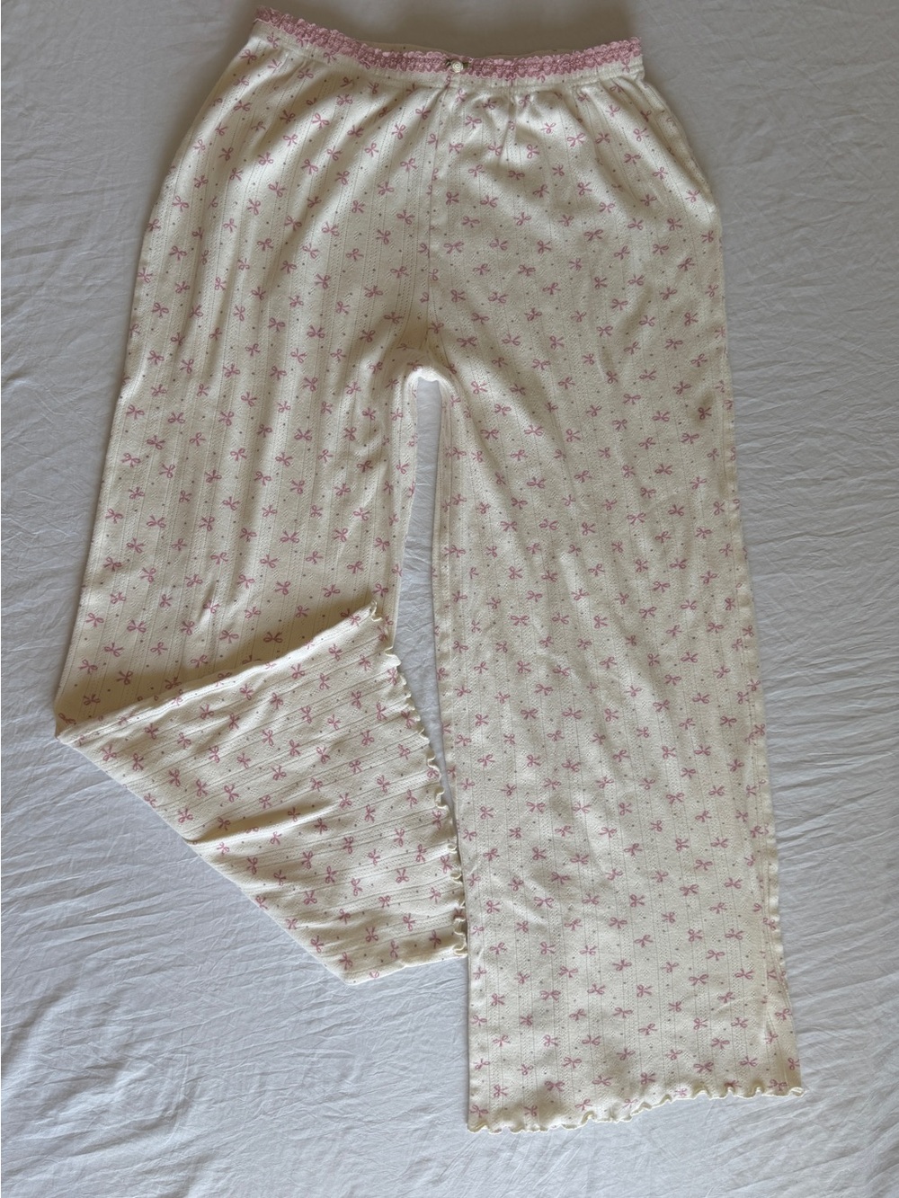 100%cotton Messy bun just chillin pants pijama- L